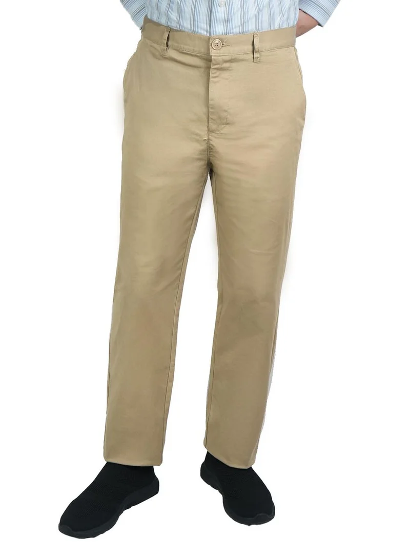 GIORDANO Men’s Regular Straight Cotton Stretch Khaki Pants
