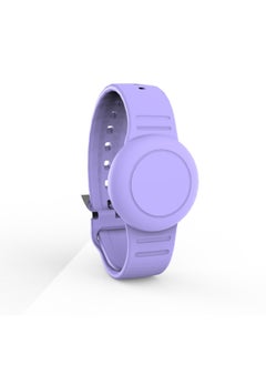Suitable For Airtag Protective Case Apple Positioning Anti-loss Device Waterproof Strap Airtag Solid Color Children's Bracelet Wristband-Color:Violet+opp-Applicable Models:airtag