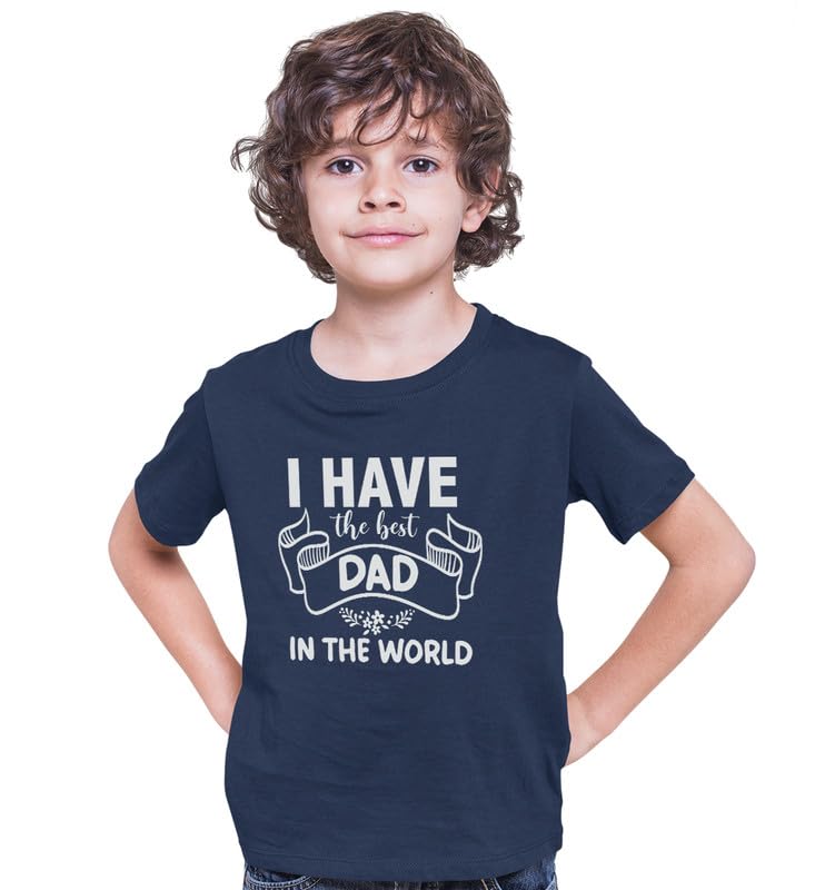 INDISSH Father Son T-Shirt Combo of 2 | Matching Printed Cotton Tshirts - FAM2_RNM-FS04-NVY-XL_KRN-FS04-NVY-9YR NavyBlue - Image 3