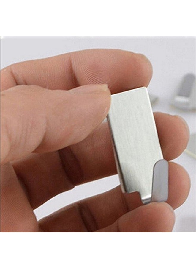 Inditradition Self Adhesive Steel Wall Hooks, 1 kg Load Capacity (3.5 x 1.5 cm, Silver) - Pack of 12, Random Design - Image 4