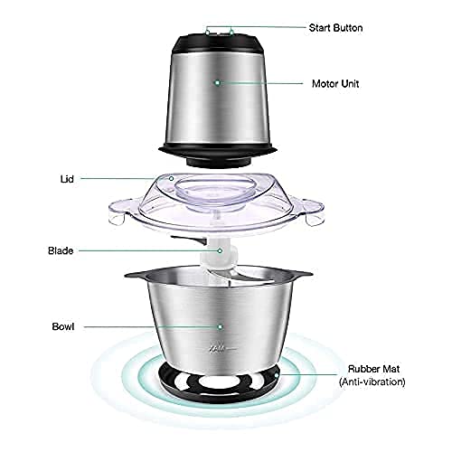 Gokich Gokich Stainless Steel Electric Meat Mixer Grinders with Bowl for Heavy Kitchen Food Chopper Mixer Meat Vegetables1 pcs  - Image 2