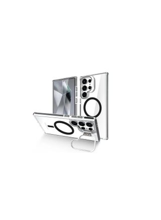 جراب متوافق مع هاتف Samsung Galaxy S25 Ultra MagSafe TPU + غطاء هاتف PC مع حامل غير مرئي - جراب Shield Stand (شفاف وأسود) - pzsku/Z8D2456E5E4A2BC04C067Z/45/1748277797/dda848d1-b8a2-4fb9-9c60-671189059fd0