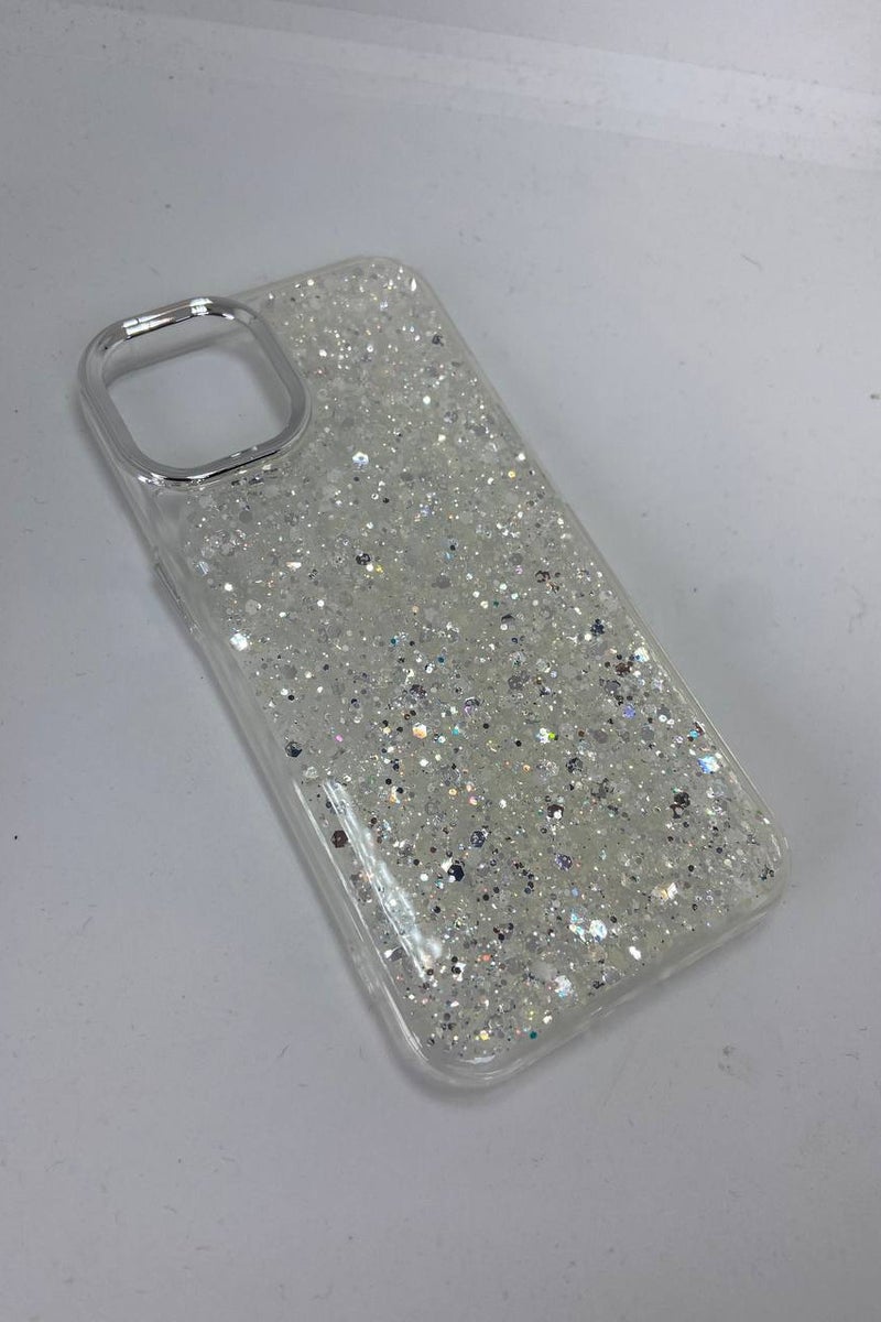 Case For iPhone Case, Clear Glitter Bling Sparkly, Soft TPU Frame Bumper, Hard-Back Cover for Women & Girls, Transparent Protective Phone Case (Glitter Silver, iPhone 11) - Image 2