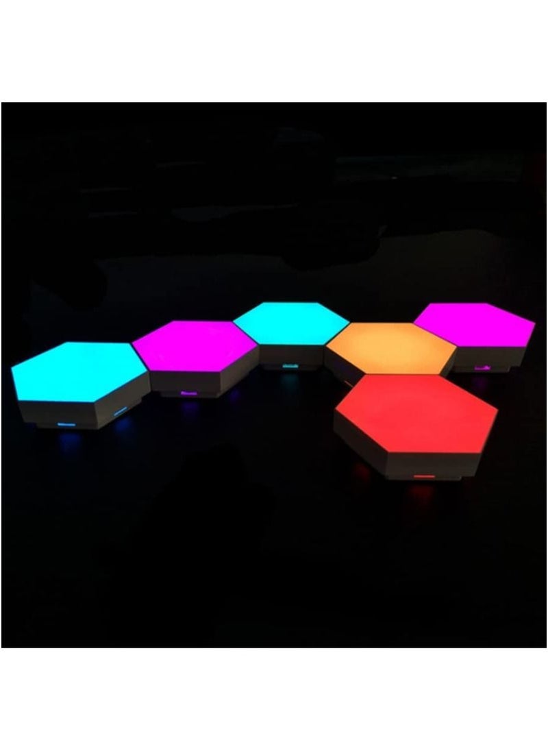 Generic - Splicing LED Smart Light, Wandleuchte Hexagonal, Panels A helle LED for eine Wand-Beleuchtung for Innen, Modular-Touch Sensitive Lichter Wabe Dekorative Colorful (Size : Pack of 6) - Image 1