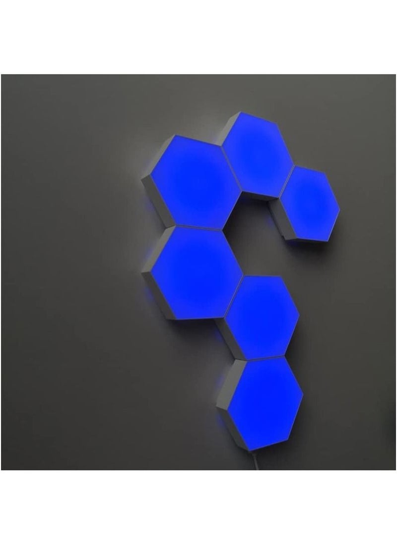 Generic - Splicing LED Smart Light, Wandleuchte Hexagonal, Panels A helle LED for eine Wand-Beleuchtung for Innen, Modular-Touch Sensitive Lichter Wabe Dekorative Colorful (Size : Pack of 6) - Image 1