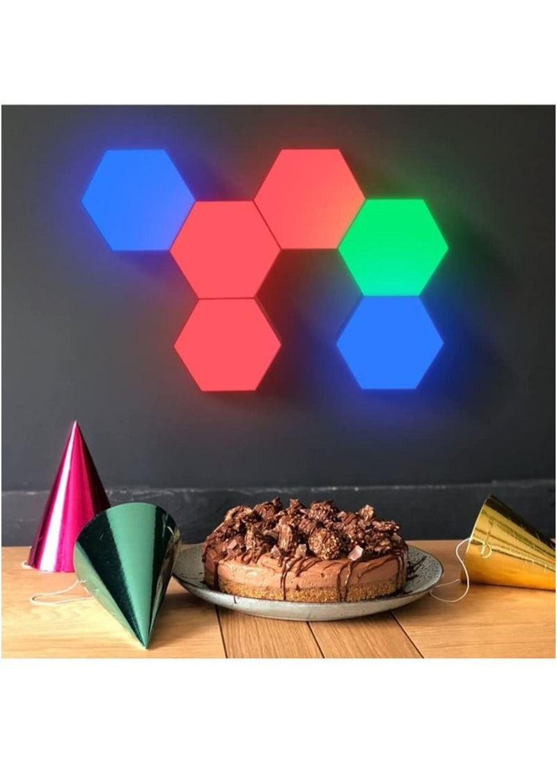 Generic - Splicing LED Smart Light, Wandleuchte Hexagonal, Panels A helle LED for eine Wand-Beleuchtung for Innen, Modular-Touch Sensitive Lichter Wabe Dekorative Colorful (Size : Pack of 6) - Image 1