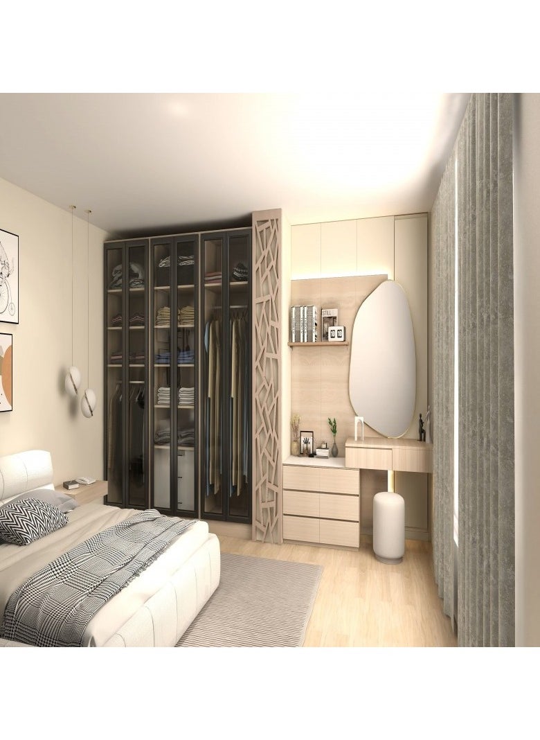ماركة غير محددة دريسنج رووم عرض 240 سم ارتفاع 220سم بضلف زجاج  - Image 2