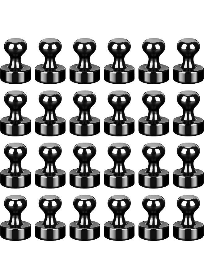 ECVV Refrigerator Magnets, 24pcs Magnetic Push Pins, Magnets for Fridge, Black Brushed Push Pins Magnets Magnetic Perfect for Whiteboard, Map, Kitchen Home Office School Classroom Black - Image 2