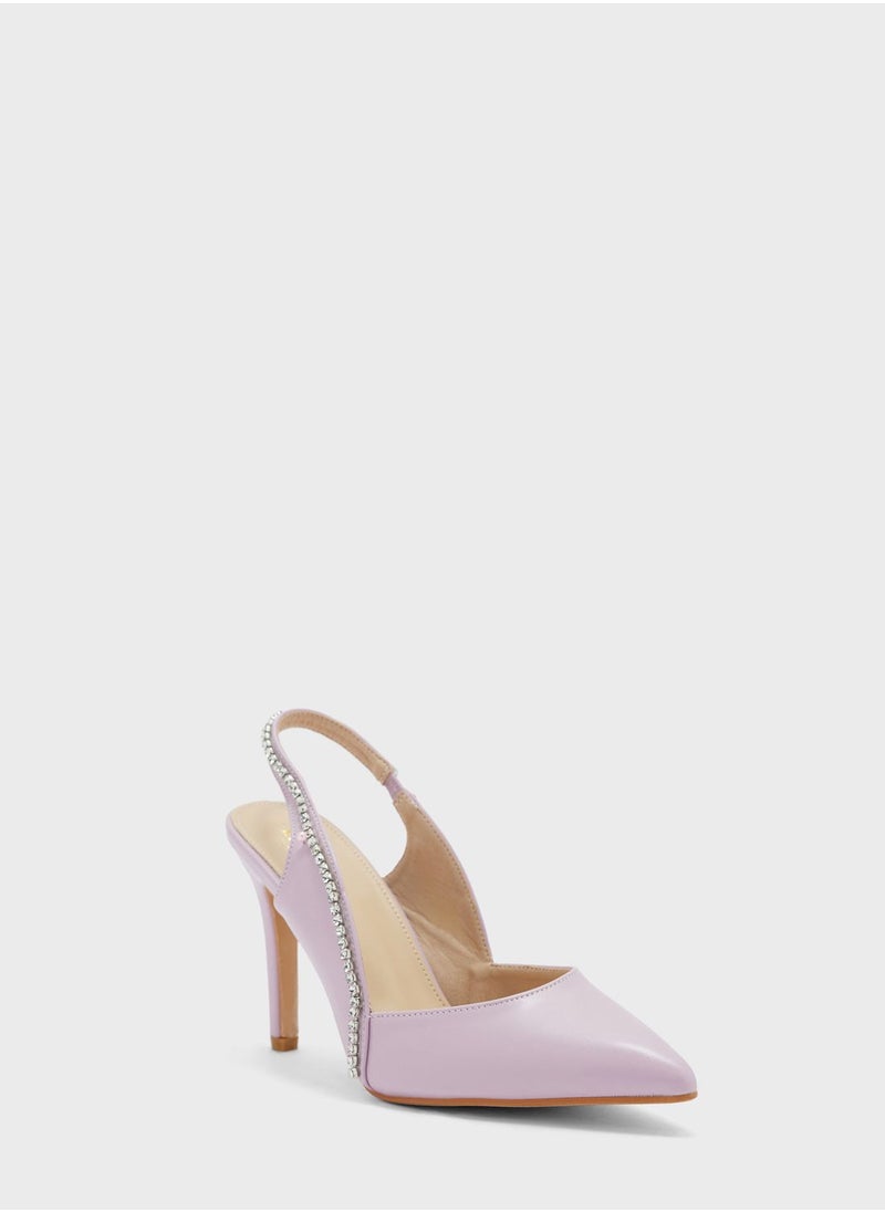 Ella Limited Edition - Diamante Edge Slingback Pointed Pump - Image 1