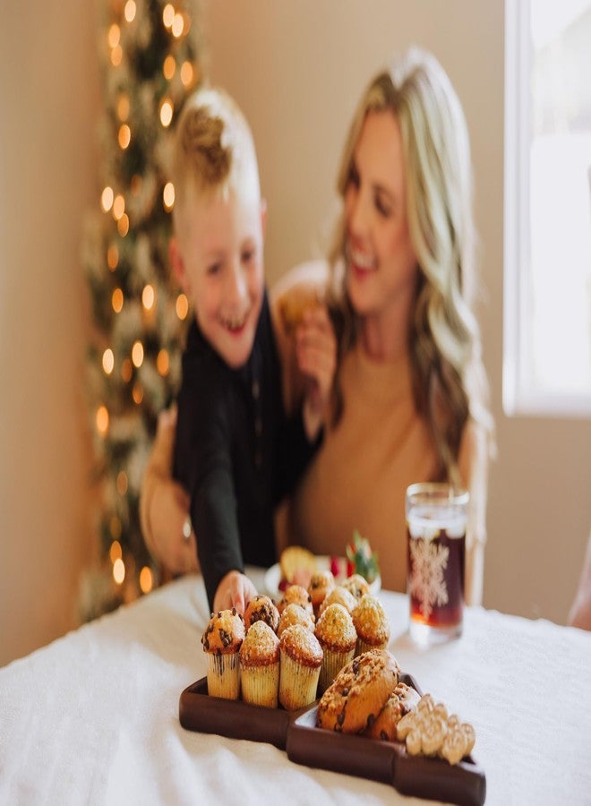 Picnic TIME Christmas Tree Serving Tray, Holiday Appetizer Tray, Wooden Charcuterie Board, (Stained Parawood) - Image 3