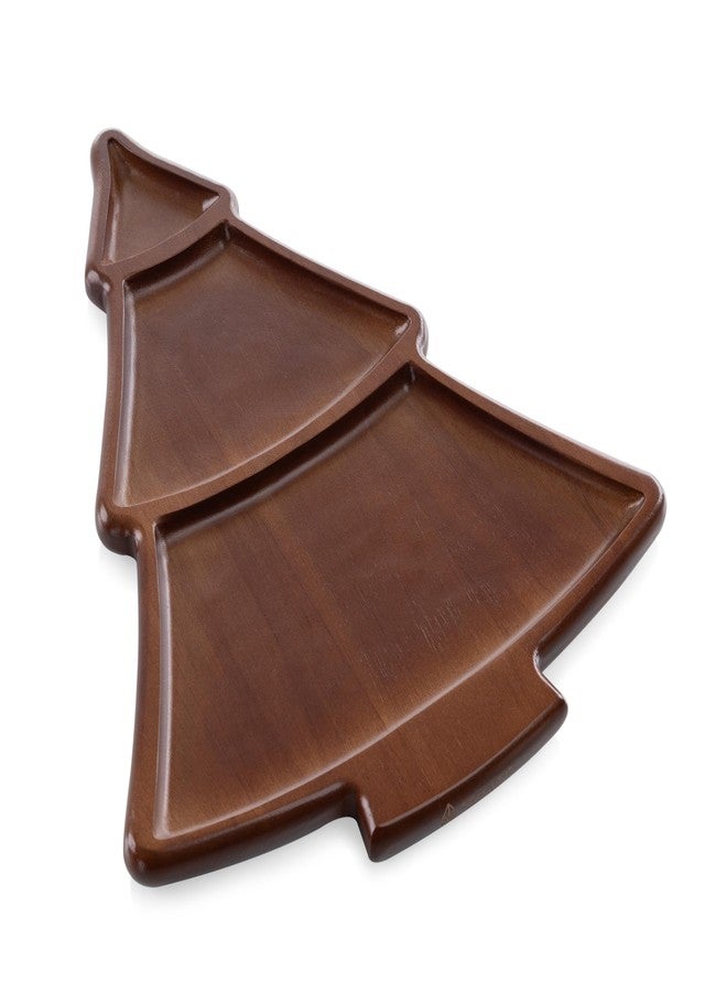 Picnic TIME Christmas Tree Serving Tray, Holiday Appetizer Tray, Wooden Charcuterie Board, (Stained Parawood) - Image 1