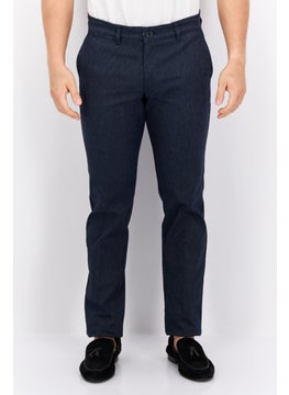 Robe Di Kappa Men Slim Fit Textured  Chino Pants, Blue  - Image 1