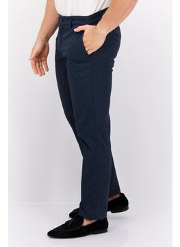 Robe Di Kappa Men Slim Fit Textured  Chino Pants, Blue  - Image 2