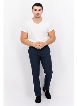 Robe Di Kappa Men Slim Fit Textured  Chino Pants, Blue  - Image 4