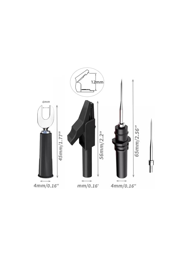 PROMASS Banana Plug Test Kit 4mm Colorful Silicone Banana to Banana Plug Test Kit for Multimeter Clip & U-type Probe(P1036B)  - Image 3