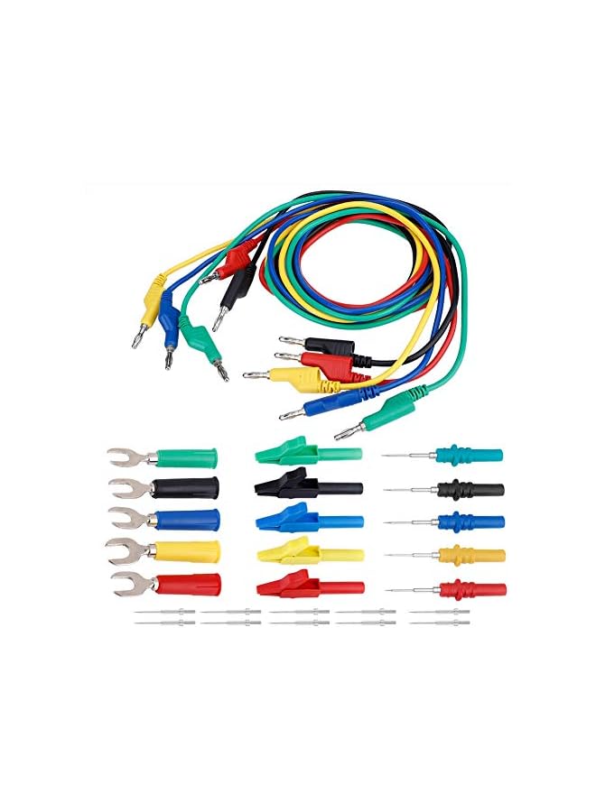 PROMASS Banana Plug Test Kit 4mm Colorful Silicone Banana to Banana Plug Test Kit for Multimeter Clip & U-type Probe(P1036B)  - Image 2