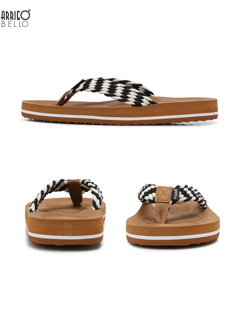 ARRIGO BELLO black Women's Summer Comfort Flip Flops - Stylish Thong Sandals with Non-Slip Rubber Sole for Beach, Walking & Daily Outings for Women | Best Price UAE