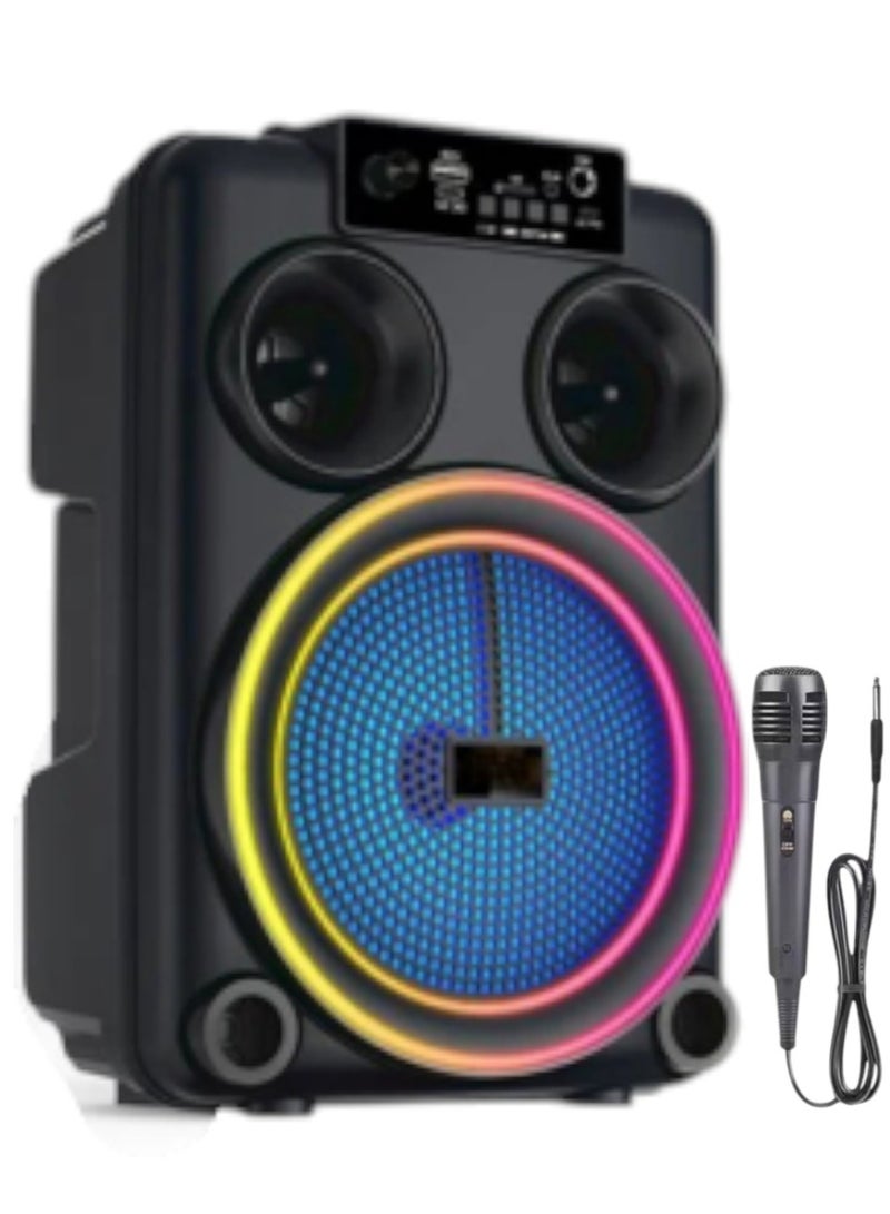كراون مكبر صوت ملون محمول مزود بإضاءة LED ملونة مقاس 8 بوصات ومكبر صوت Barrel Audio 5.0 مزود ببلوتوث - Image 1