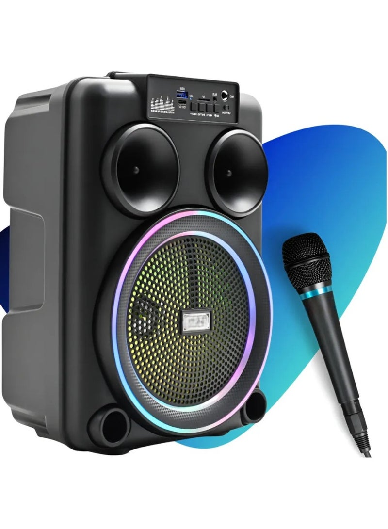كراون مكبر صوت ملون محمول مزود بإضاءة LED ملونة مقاس 8 بوصات ومكبر صوت Barrel Audio 5.0 مزود ببلوتوث - Image 5