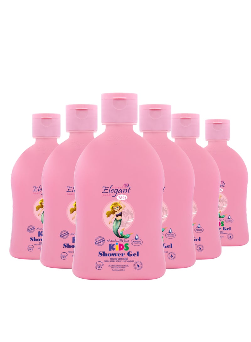 Elegant Elegant Kids Shower Gel for Girls 200ml Pack of 6 