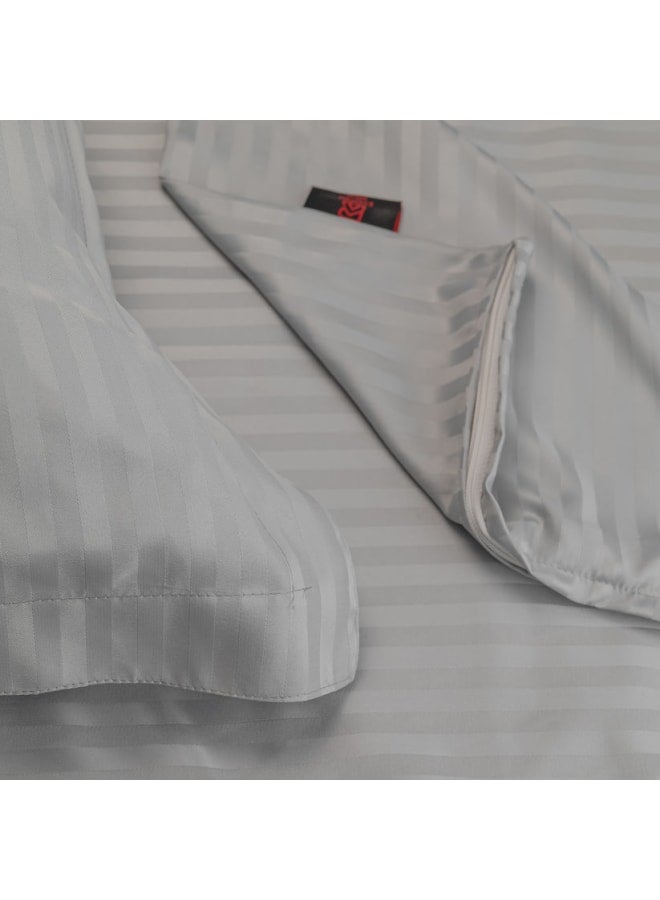 ب كومفورت  طقم ملاية أستك استرايب رمادي فاتح - Image 3