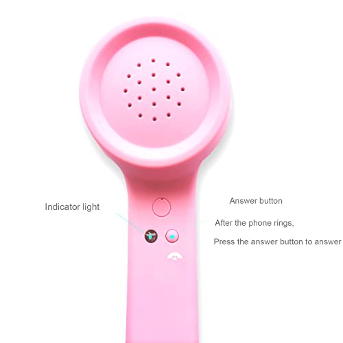 ENJOY-UNIQUE Wireless Retro Telephone Handset and Wire Radiation-Proof Handset Receivers Headphones for a Mobile Phone with Comfortable Call (Pink) - Image 5