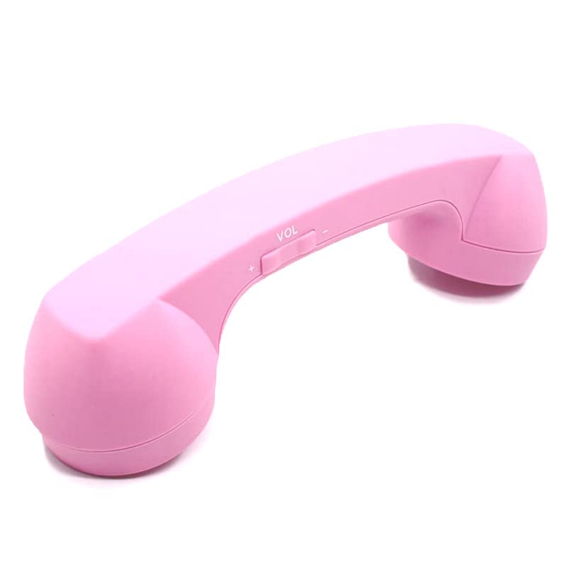 ENJOY-UNIQUE Wireless Retro Telephone Handset and Wire Radiation-Proof Handset Receivers Headphones for a Mobile Phone with Comfortable Call (Pink) - Image 1
