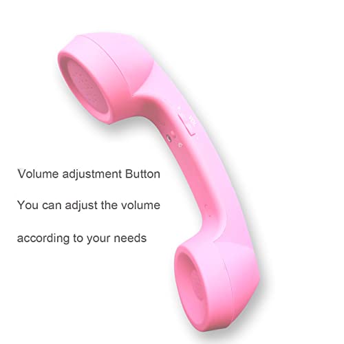 ENJOY-UNIQUE Wireless Retro Telephone Handset and Wire Radiation-Proof Handset Receivers Headphones for a Mobile Phone with Comfortable Call (Pink) - Image 3