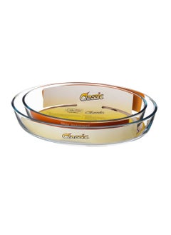 A set of OVAL oven trays consisting of two pieces, the small one is 1.550 liters + the large one is 2 liters
