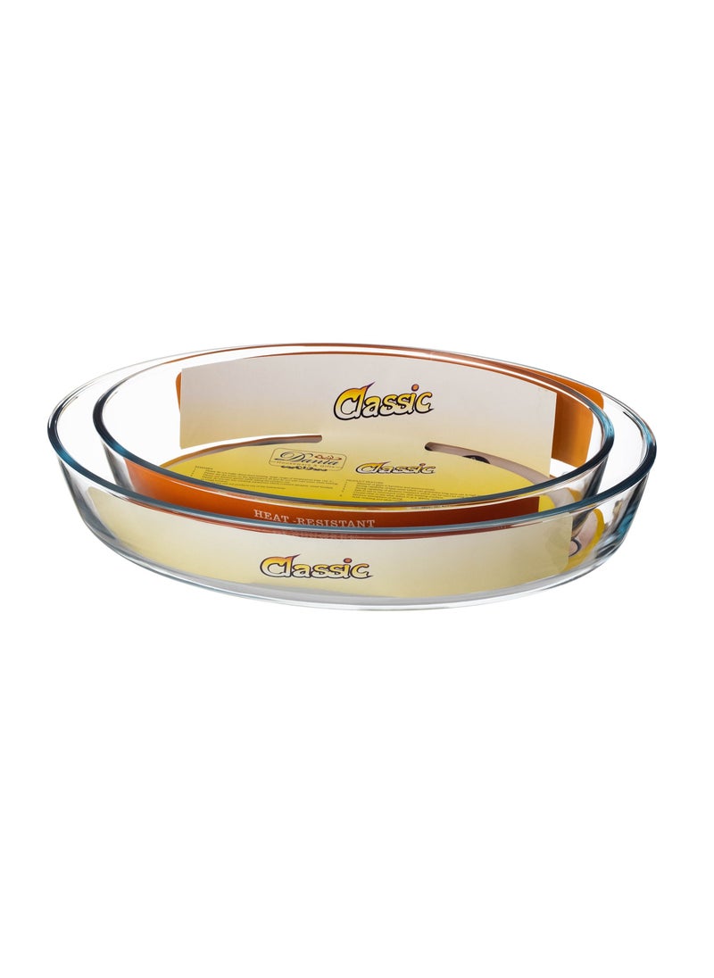 Dania - A set of OVAL oven trays consisting of two pieces, the small one is 1.550 liters + the large one is 2 liters - Image 1
