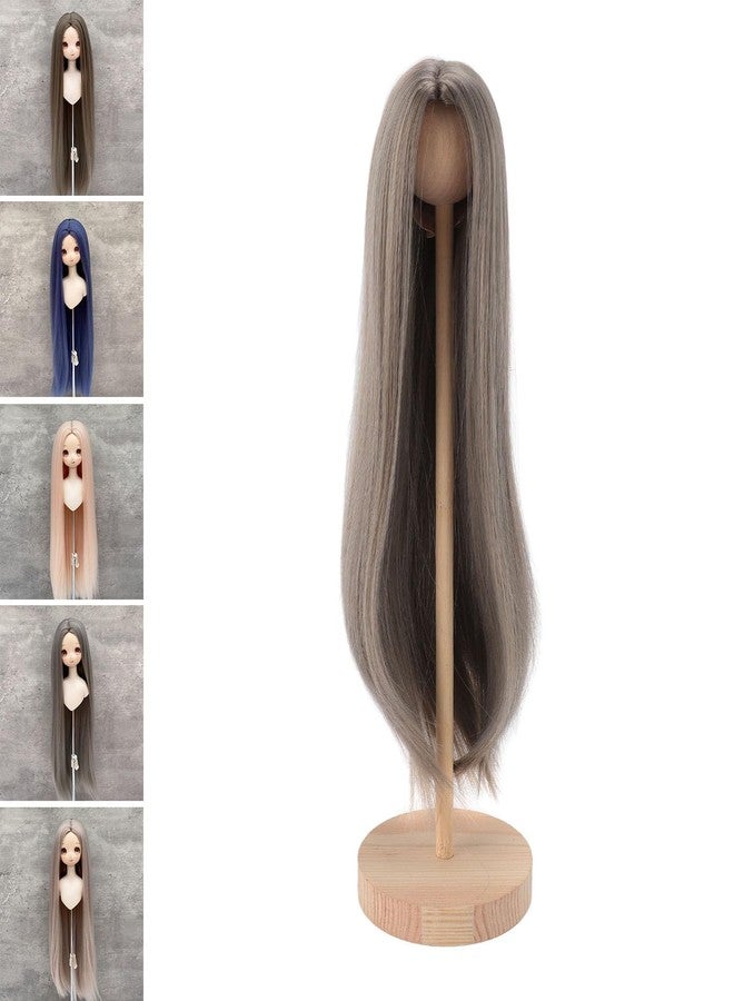 ANGGREK Doll Long Straight Hair, 1/4 Soft Doll Wig Exquisite for Playing (Gridelin) - Image 4