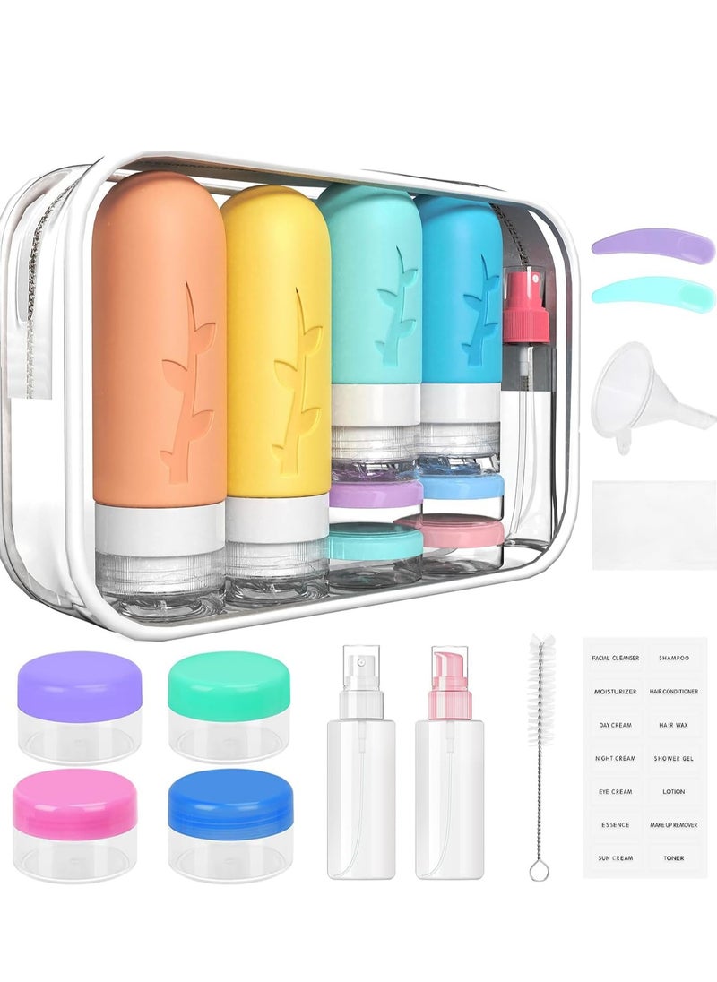 Generic - Travel Bottle Set for Toiletries, 16 Pcs Leak-Proof Container Portable Refillable Toiletries Empty Bottles for Shampoo, Conditioner, Lotion, Liquid - Image 1
