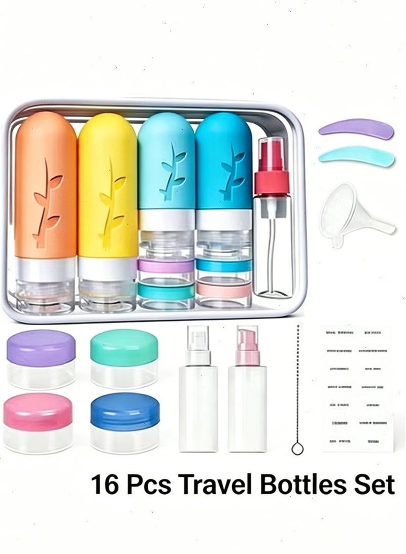 Yoawllty Travel Bottles for Toiletries, 16 Pcs Tsa Approved Silicone Travel Containers for Toiletries, Leak Proof Refillable Liquid 3oz 2oz Travel Essentials (color) - Image 2