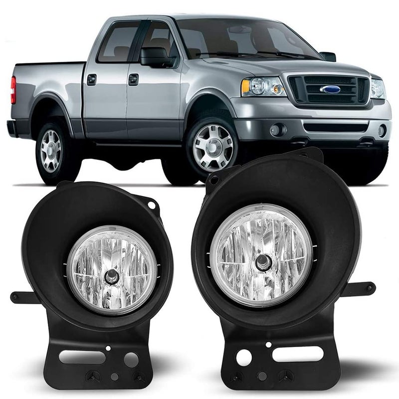CPW Fog Lights Compatible with 2005 2006 2007 2008 Ford F150 2006 2007 2008 2010 Lincoln Mark LT Fog Lamp Assembly with H10 12V42W Halogen Bulbs Driver and Passenger Side Clear Lens