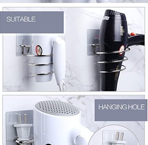 DHVSAM Hair Dryer Holder Wall Mount,Bathroom & Bedroom Hair Care Styling Tools Organizer for Flat Iron,Curling Wand,Hair Straightener (Silver1 Pcs) - Image 4