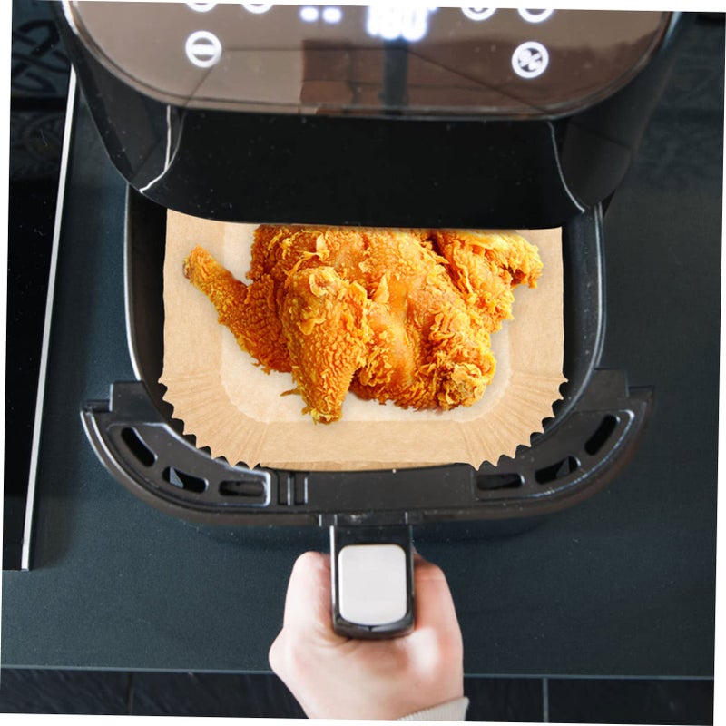 Air Fryer Paper Liners 100 Pcs Non Stick Parchment Pads Oil Absorbing Baking Sheets - Image 4