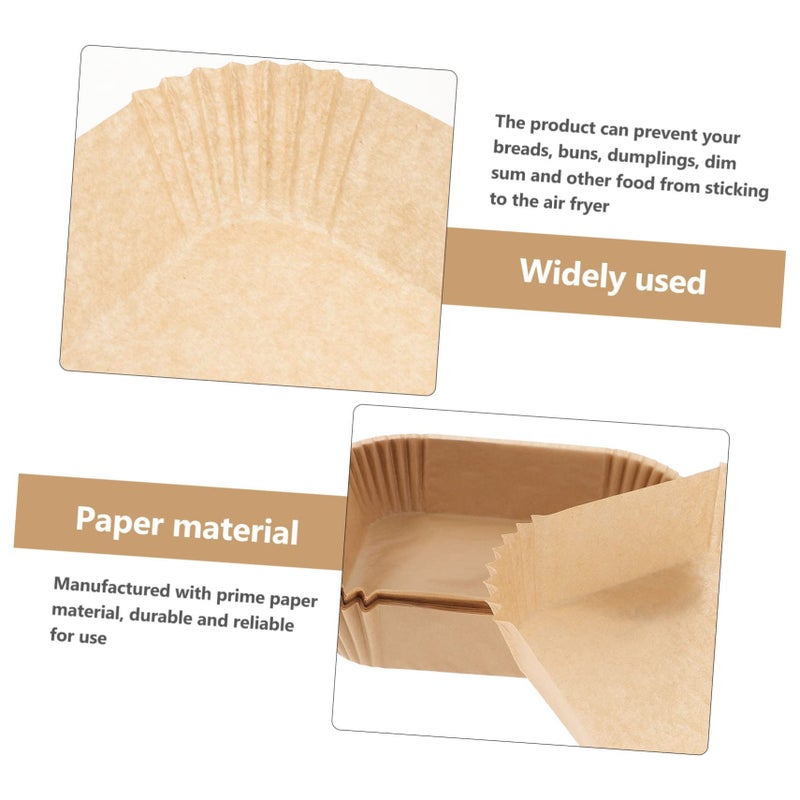 Air Fryer Paper Liners 100 Pcs Non Stick Parchment Pads Oil Absorbing Baking Sheets - Image 5