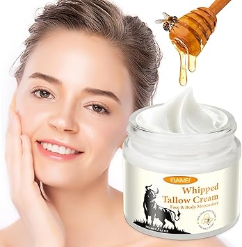 TailaiMei Whipped Beef Tallow Balm for SkinBeef Tallow Honey BalmBeef Tallow Cream for Face and BodyDeeply Nourishing Grass Fed Tallow Balm Moisturizing Skin Care Cream for Dry Skin21 OZ - Image 1