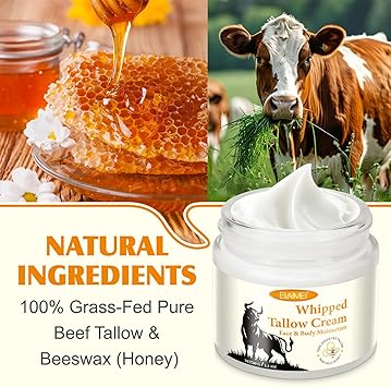 TailaiMei Whipped Beef Tallow Balm for SkinBeef Tallow Honey BalmBeef Tallow Cream for Face and BodyDeeply Nourishing Grass Fed Tallow Balm Moisturizing Skin Care Cream for Dry Skin21 OZ - Image 5