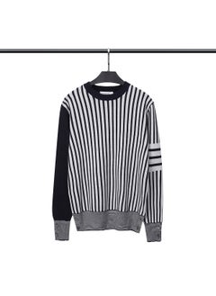 TB BROWIN Sweater Style out of Activity Explanation Right Reserved British Style Long Sleeve round Neck Knitted Wool Blend 8862 blue