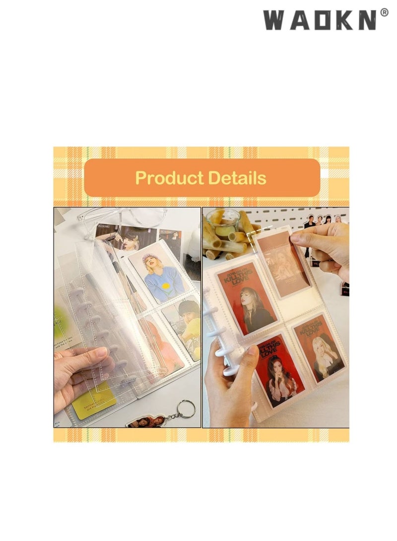 دبليو أيه أو كي أن 20 صفحة بطاقة الألبوم أربعة قصر الشبكة DIY ألبوم الصور، ألبوم الصور فوتوكارد بيندرحامل كتاب بطاقة الأعمال فتاة نجمة مطاردة بطاقة الفطر هول بطاقة ألبوم الصور، بطاقة صغيرة ألبوم الكتاب، أسود - Image 3