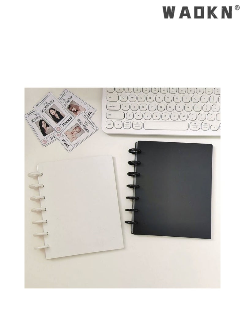 دبليو أيه أو كي أن 20 صفحة بطاقة الألبوم أربعة قصر الشبكة DIY ألبوم الصور، ألبوم الصور فوتوكارد بيندرحامل كتاب بطاقة الأعمال فتاة نجمة مطاردة بطاقة الفطر هول بطاقة ألبوم الصور، بطاقة صغيرة ألبوم الكتاب، أسود - Image 2