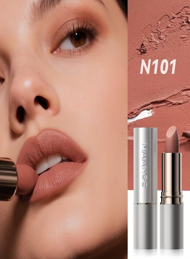 MAANGE Lipstick, Matte Lipstick Long Lasting Transfer-Proof Waterproof & Hydrating Lip Makeup, Full Coverage for a Nourishing Pout,1 Count-N101 - Image 5