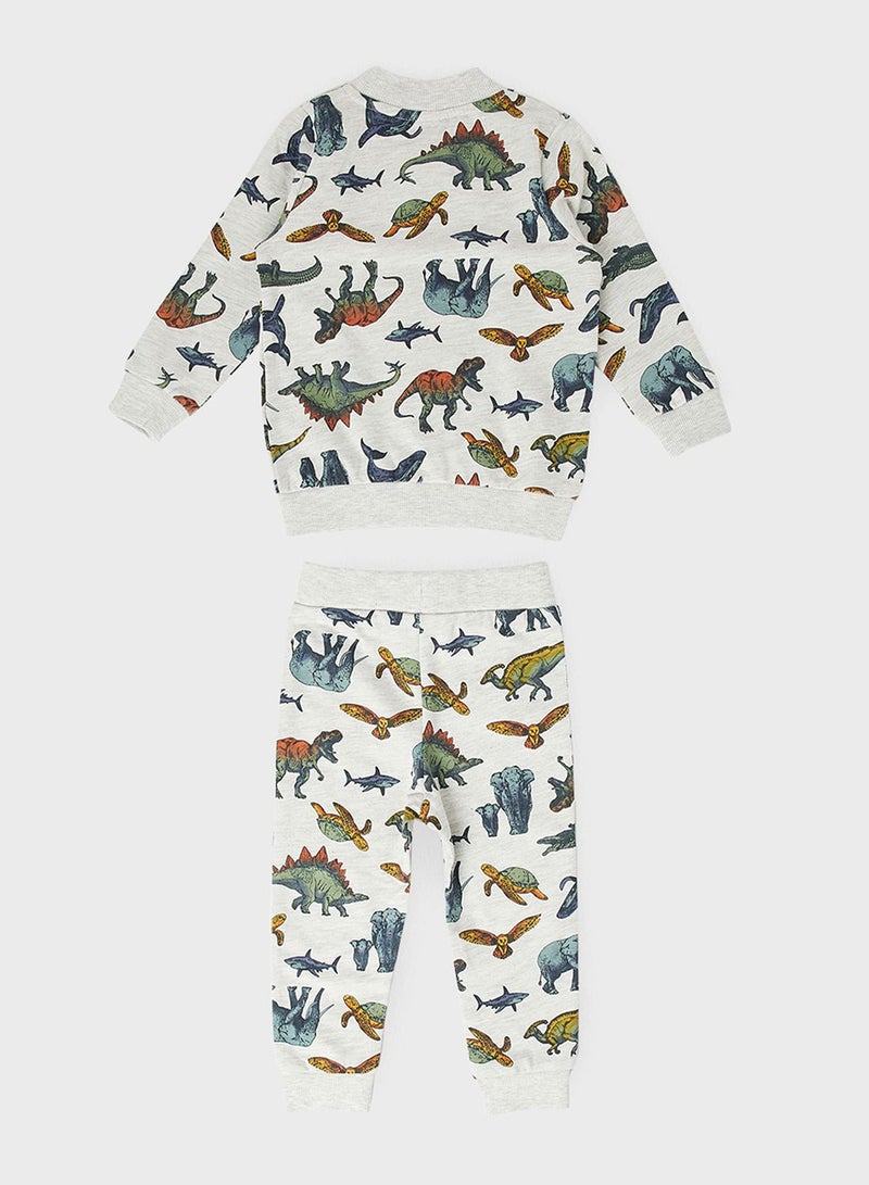 NAME IT Kids Dino Print Tracksuit - Image 2