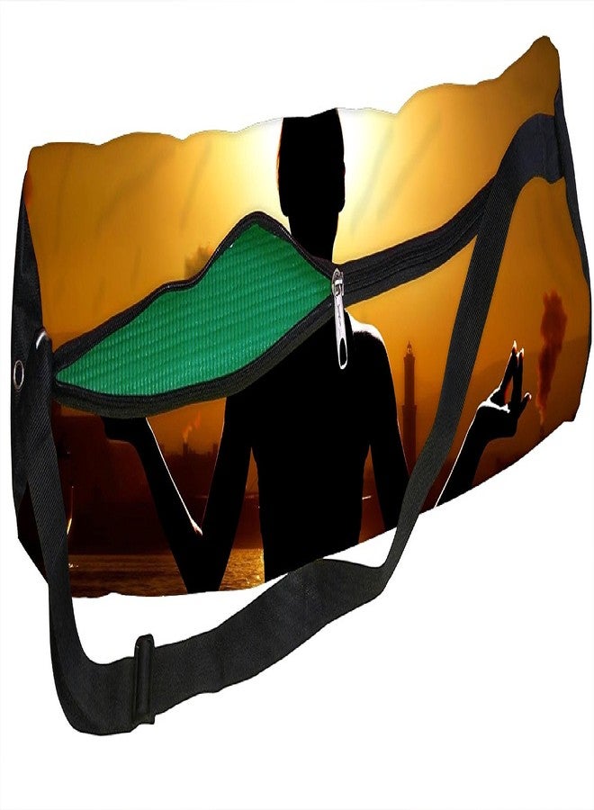 orgner Active Elements Latest Poly Canvas Yoga Mat Bag/Cover. Easy Fit up to 4 mm Thick Yoga Mat. Print Design : Evening Sunset Yoga - Image 1