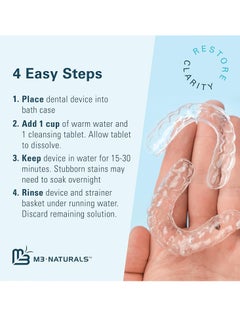 M3 Naturals Denture Bath Case and Retainer Case FSA HSA Approved Denture Bath Cup for Invisalign Retainers Mouthguards Dentures Cleaner Kit with Strainer Spill-Free Portable Retainer Cleaner Case by M3 Naturals  - Image 3