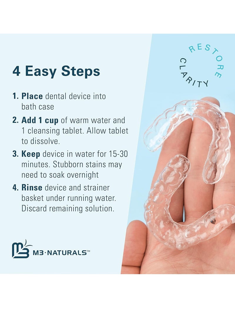 M3 Naturals Denture Bath Case and Retainer Case FSA HSA Approved Denture Bath Cup for Invisalign Retainers Mouthguards Dentures Cleaner Kit with Strainer Spill-Free Portable Retainer Cleaner Case by M3 Naturals - Image 3