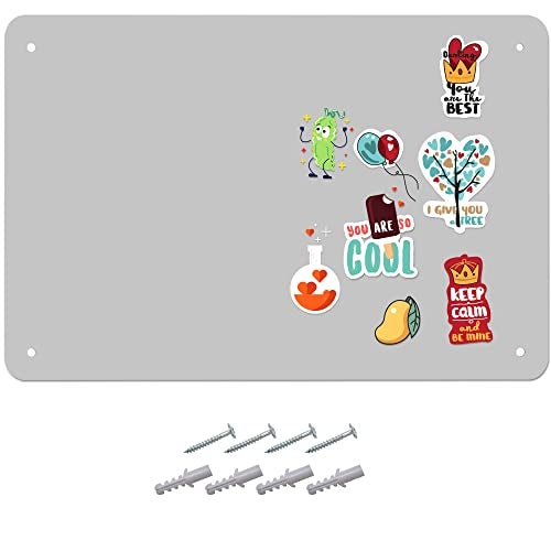 Houseables Magnetic Board, Magnet Board for Wall, Metal Sheets for Magnets, Kids, Bulletin, Hanging, Memo, Plate, Souvenir, Large Display Panel, Photo, Dry Erase, Classroom, Decorative, Black, 18x12” - Image 1