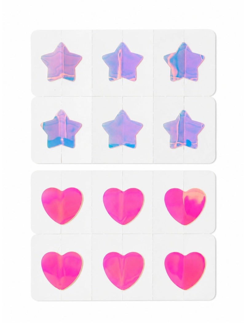 DERMA ANGEL Spot Beauty Patch Stylish Luminous+ Blue Stars and Pink Hearts 12 Count - Image 5