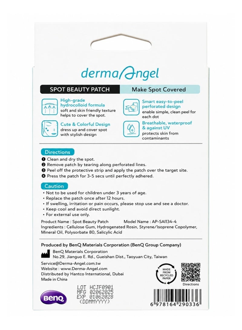 DERMA ANGEL Spot Beauty Patch Stylish Luminous+ Blue Stars and Pink Hearts 12 Count - Image 2